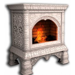 Каминная облицовка КимрПечь Кострома декоративная центральная Белый